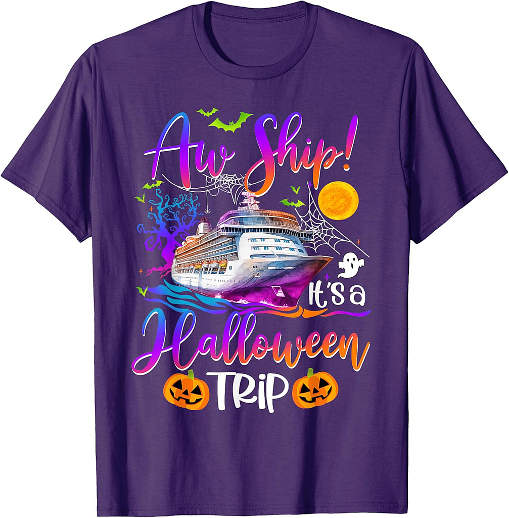 Aw Ship Halloween Trip Family Cruising Crew Cruise Squad T-Shirt