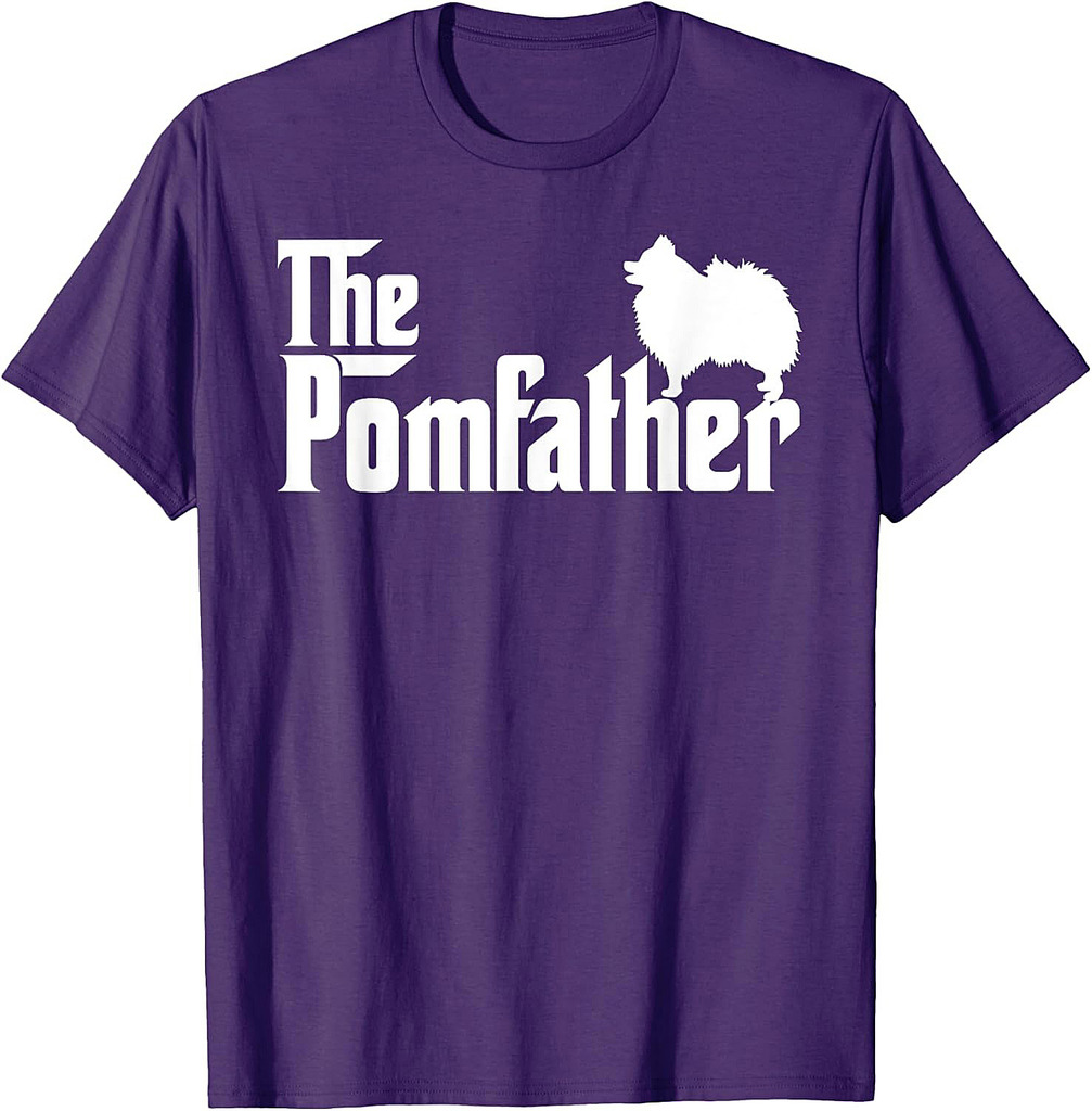 Mens Funny Pomeranian Father Dad The Pom Father Dog Lover T-Shirt