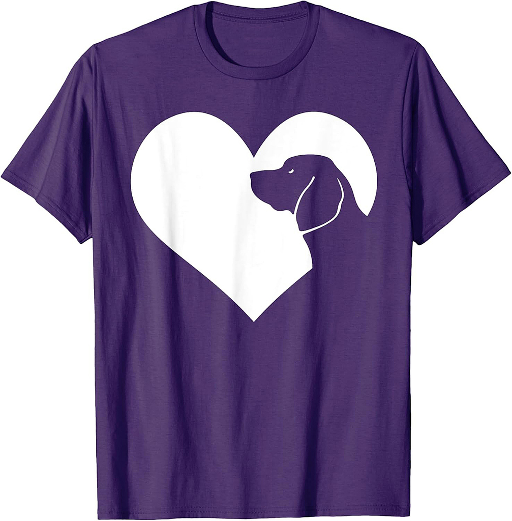 Beagle Dog Heart Silhouette Beagle T-Shirt
