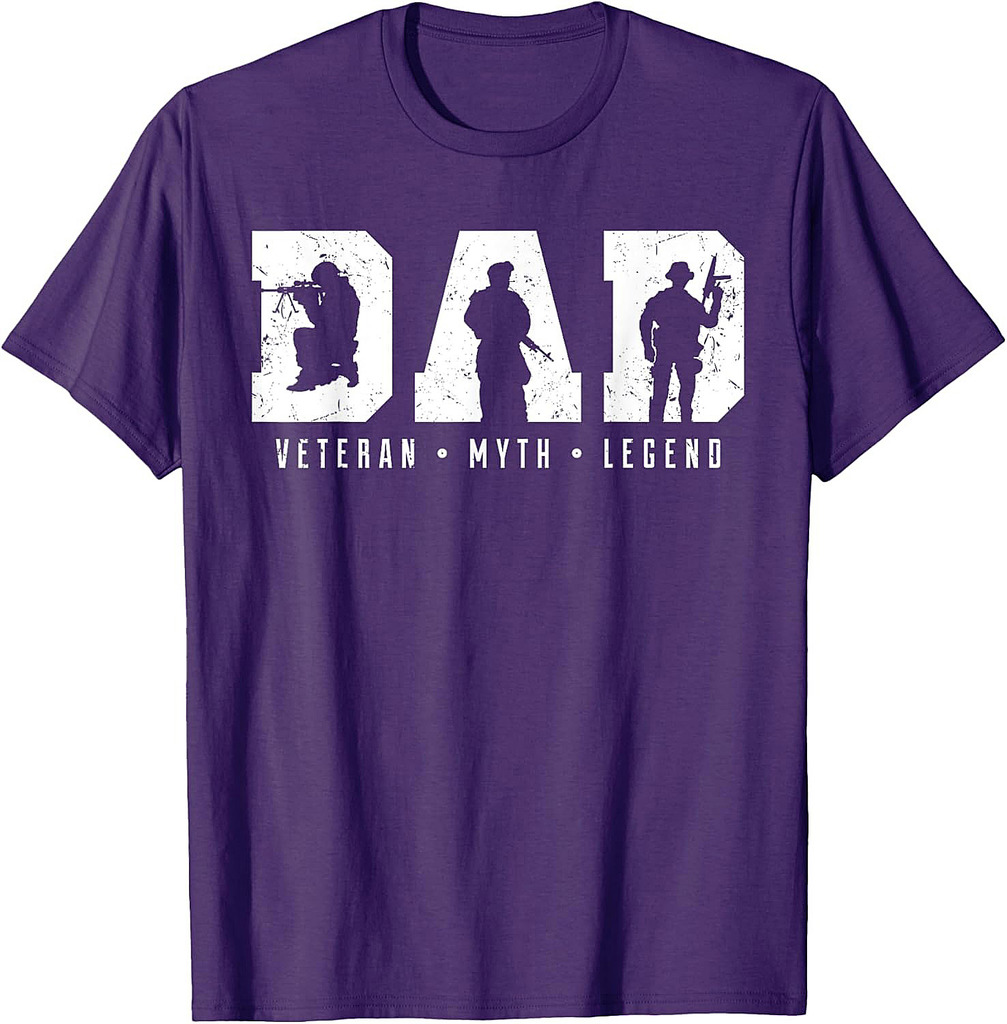 Dad Veteran Myth Legend Dad Military Father Gift T-Shirt