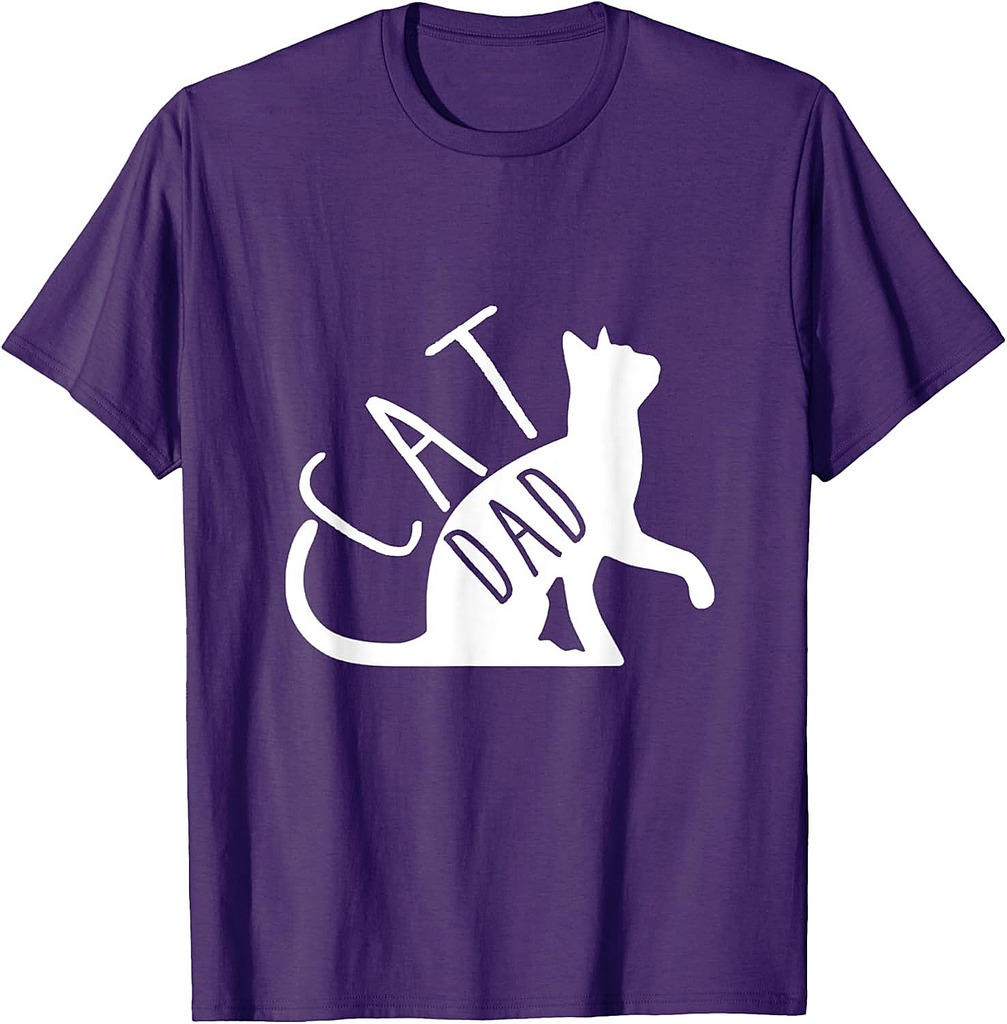Best Cat Dad Cute Kitty Daddy Papa Fathers Day Funny Humor T-Shirt