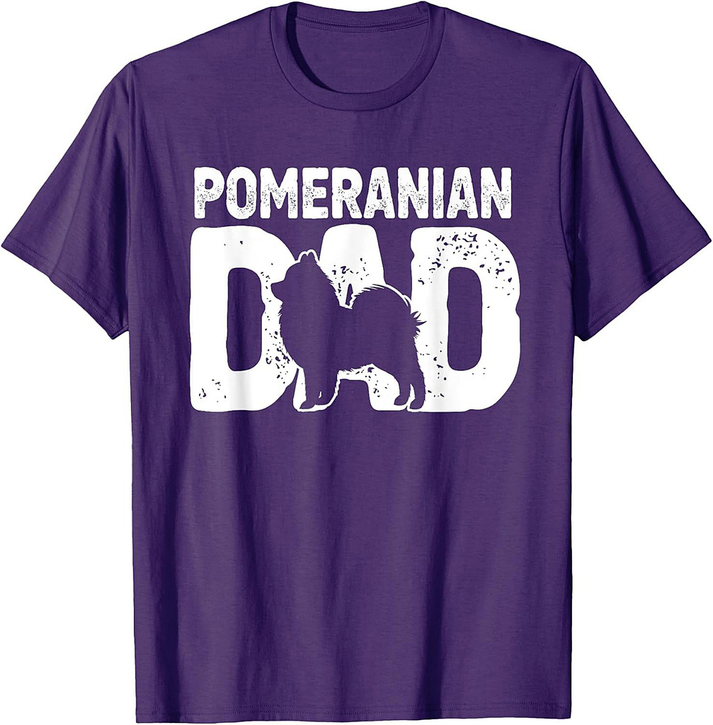 Pomeranian Dad Dog Lover Funny Pom Dog Owner Father Daddy T-Shirt