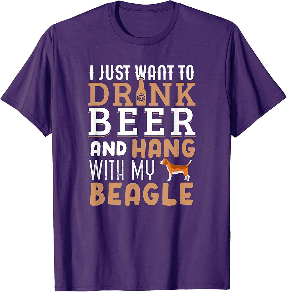 Beagle Dad Shirt Funny Father's Day Dog Lover Gift Beer Men Women T-Shirt