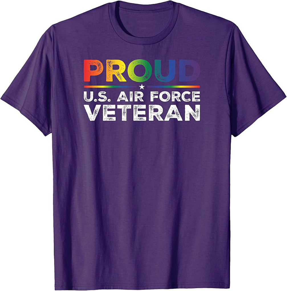Proud U.S. Air Force Veteran Gay Proud Rainbow Flag T-Shirt