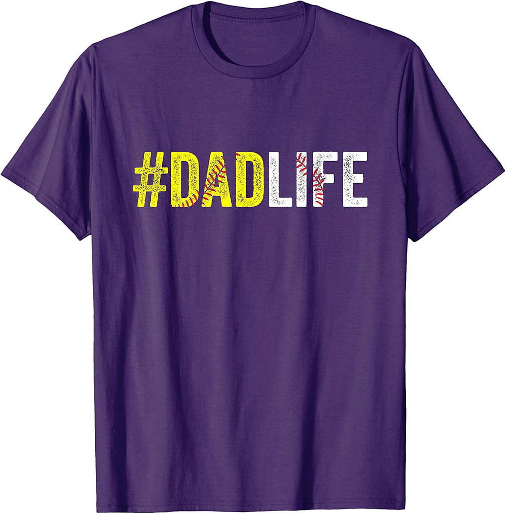 Dad Life Softball Daddy Baseball Sports Lover Father's Day T-Shirt