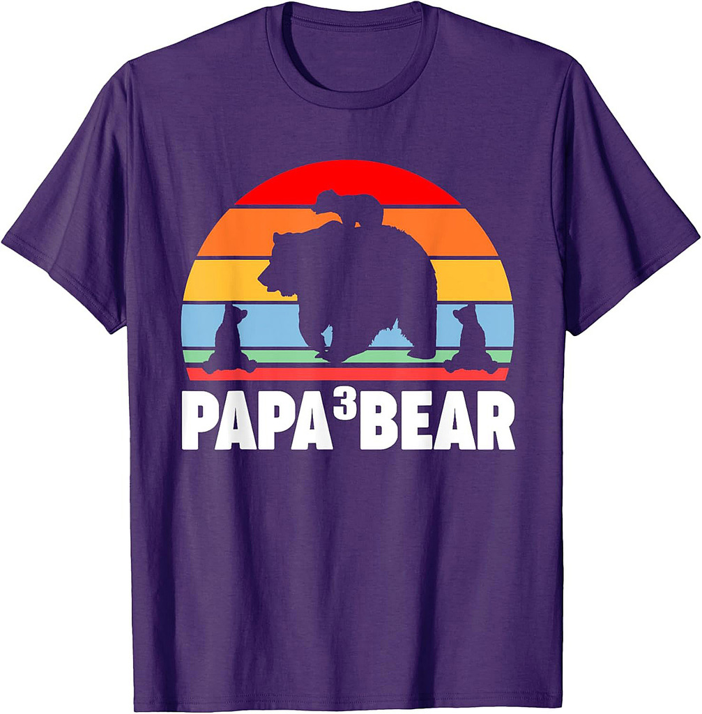 Mens Papa 3 Bear Dad T-Shirt