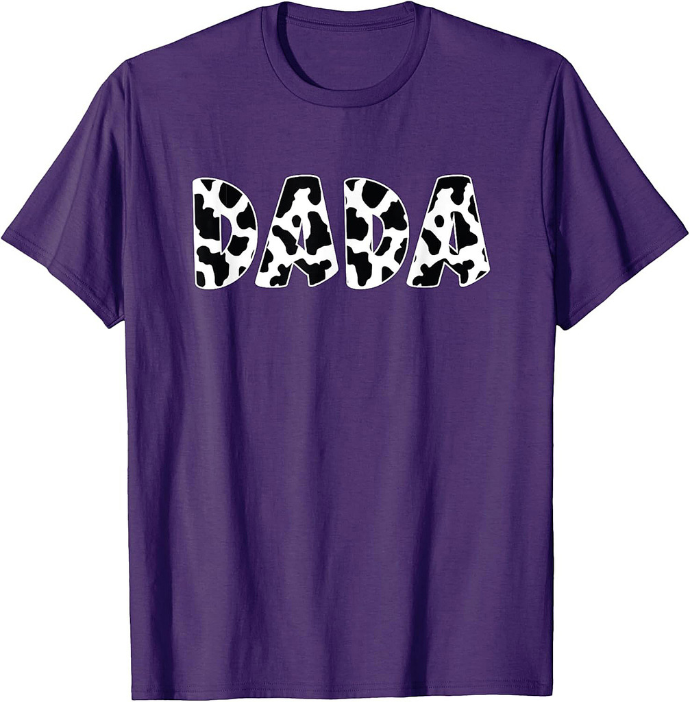 Dada Cow Print Cow Pattern Father's Day T-Shirt