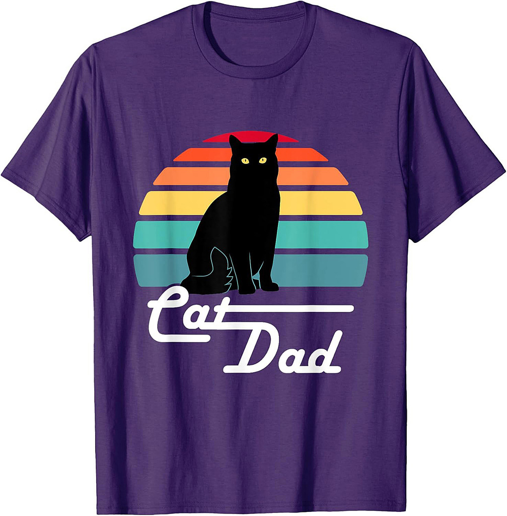 Cat Dad  Vintage Style Cat Lover Gift Father's Day  T-Shirt