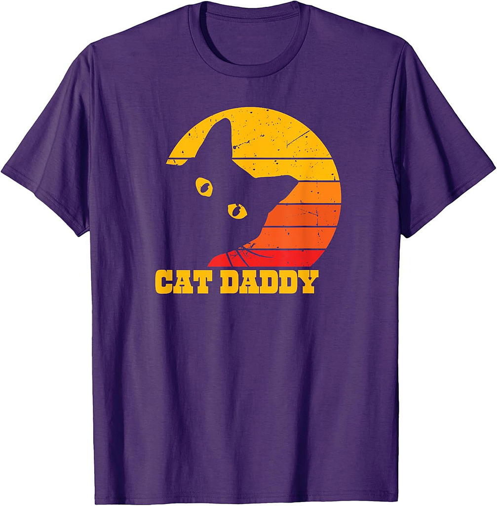 Worlds Best Cat dad Ever Retro Cat dad Father day Men Dad T-Shirt