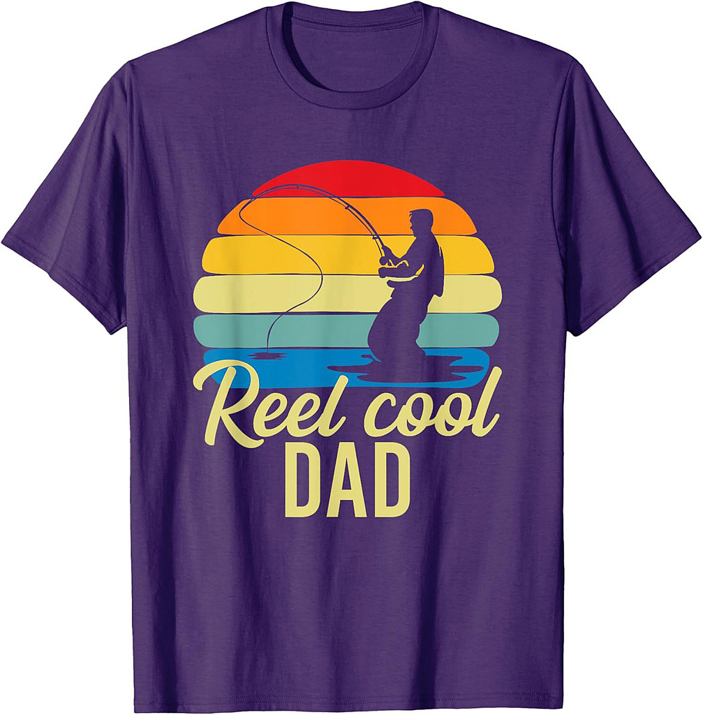 Reel Cool Dad Fishing Papa Father's Day Fisherman T-Shirt