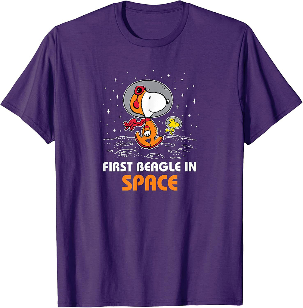 Peanuts Snoopy and Woodstock First Beagle In Space T-Shirt