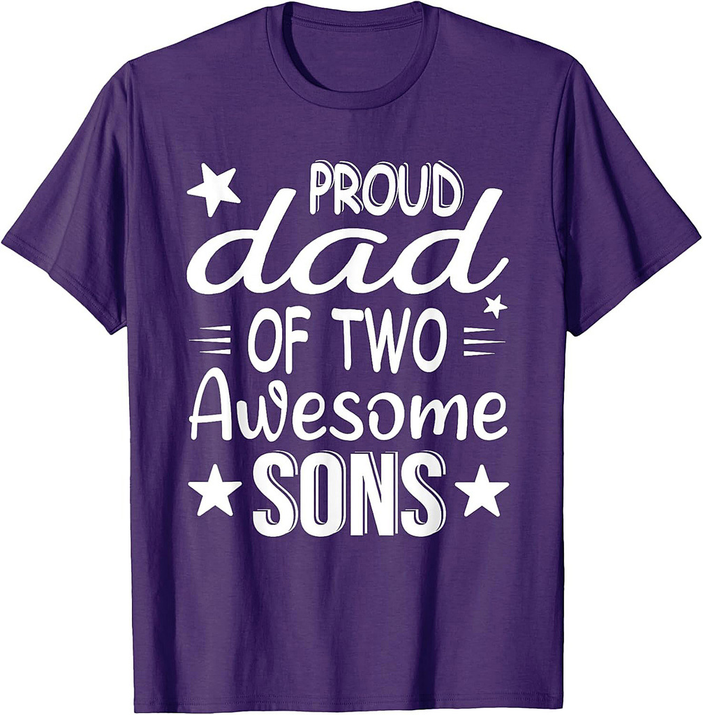 Men Dad Of 2 Boys Two Sons Father's Day T-Shirt