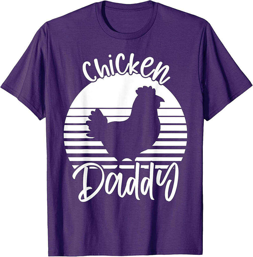 Chicken Daddy Vintage Rooster For Dad Farmer Fathers Day T-Shirt