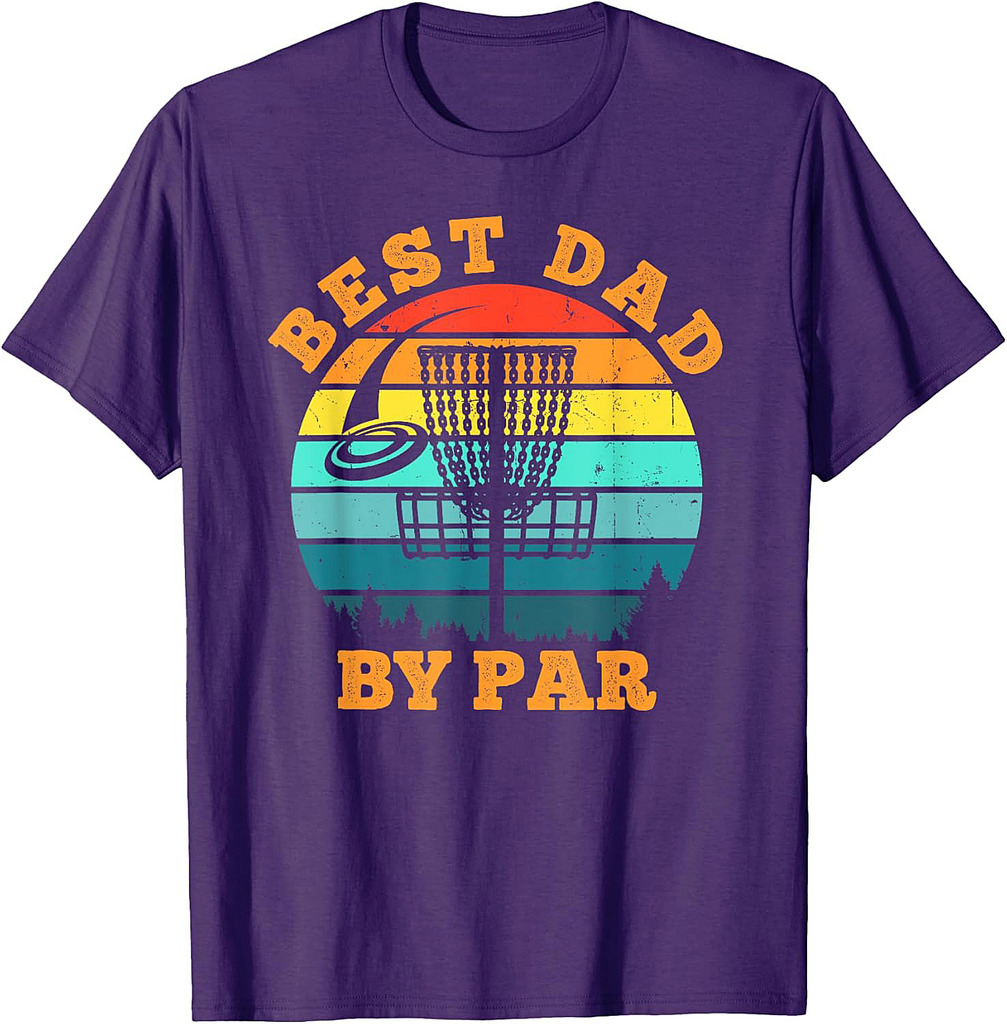 Best Dad By Par Disc Golf Funny Frisbee Golfer Father's Day T-Shirt