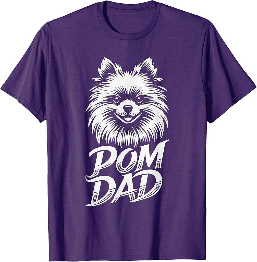 Pom Dad Pomeranian Pet Puppy Dad Love T-Shirt