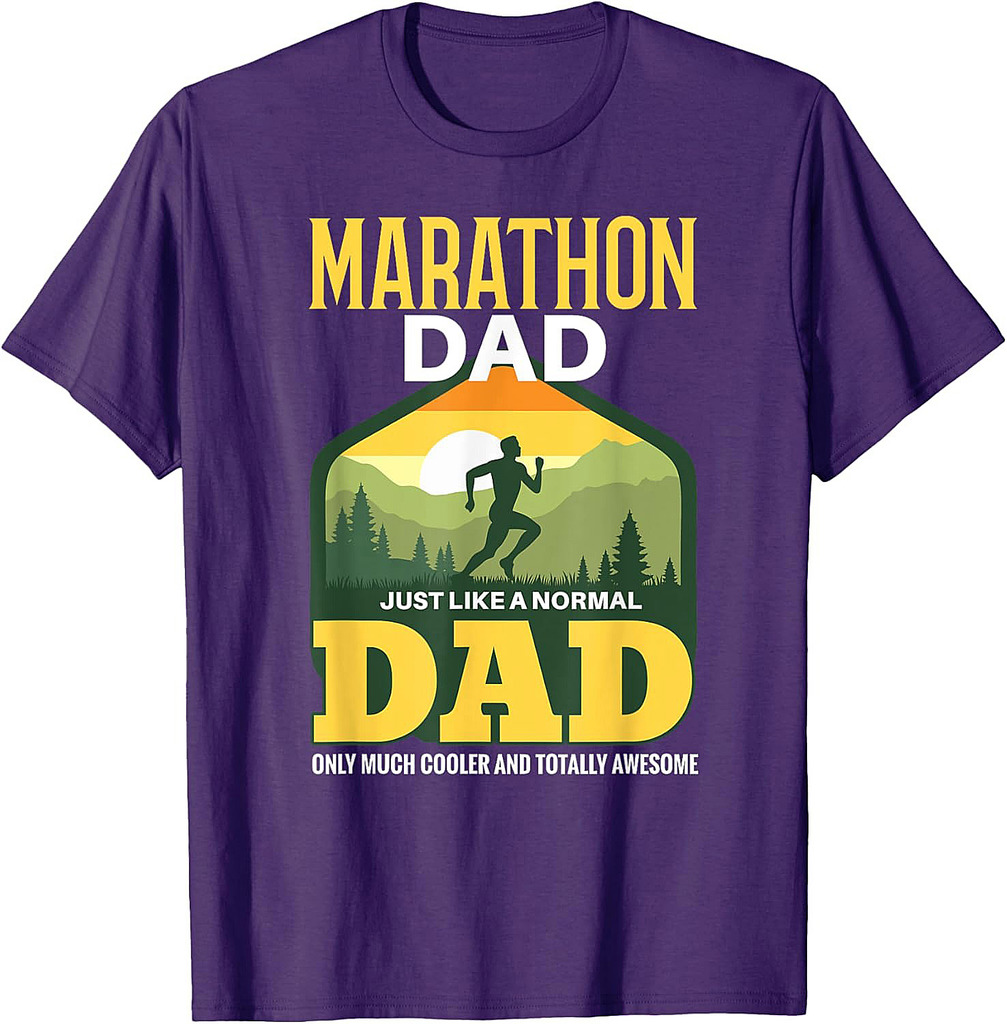 Mens Marathon Shirt Funny Dad Marathoner Father Running T-Shirt