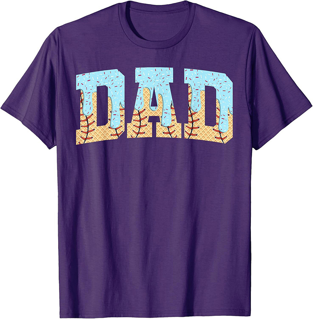 Baseball Dad Ice Cream Drip Fathers Day T-Shirt