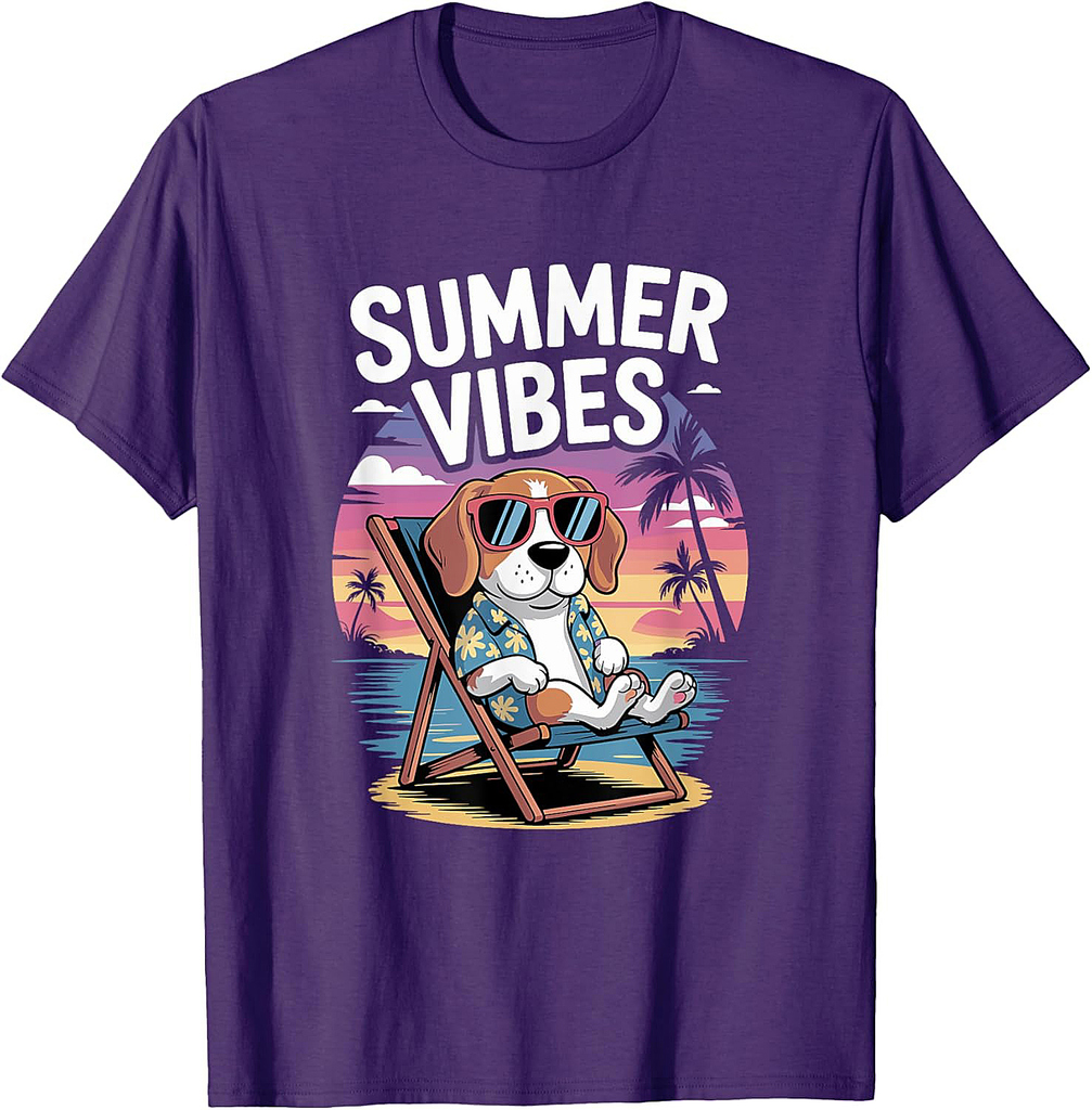 Funny Summer Beagle Beach Dog Vacation T-Shirt