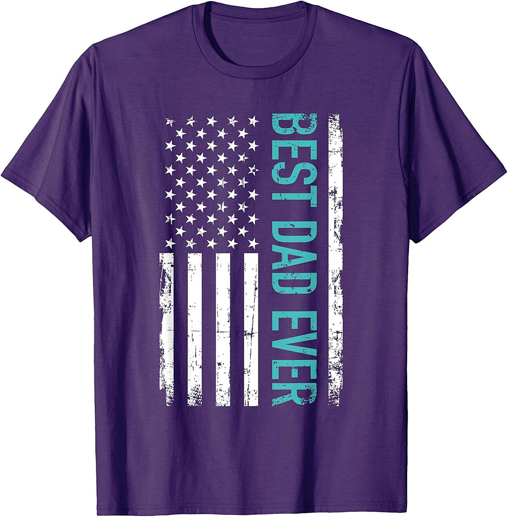 Father's Day Best Dad Ever With US American Flag T-Shirt