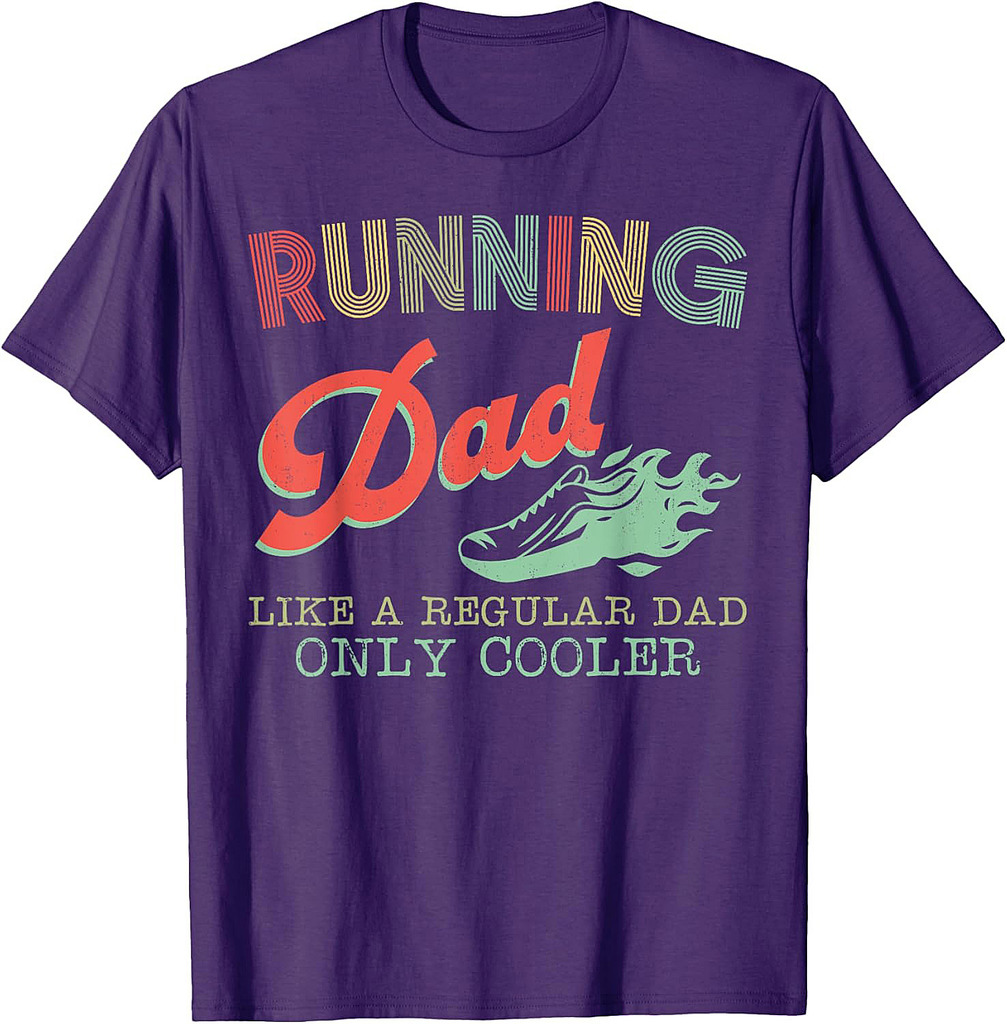 Running Runner Half Marathon Dad Father Vintage Running Dad T-Shirt