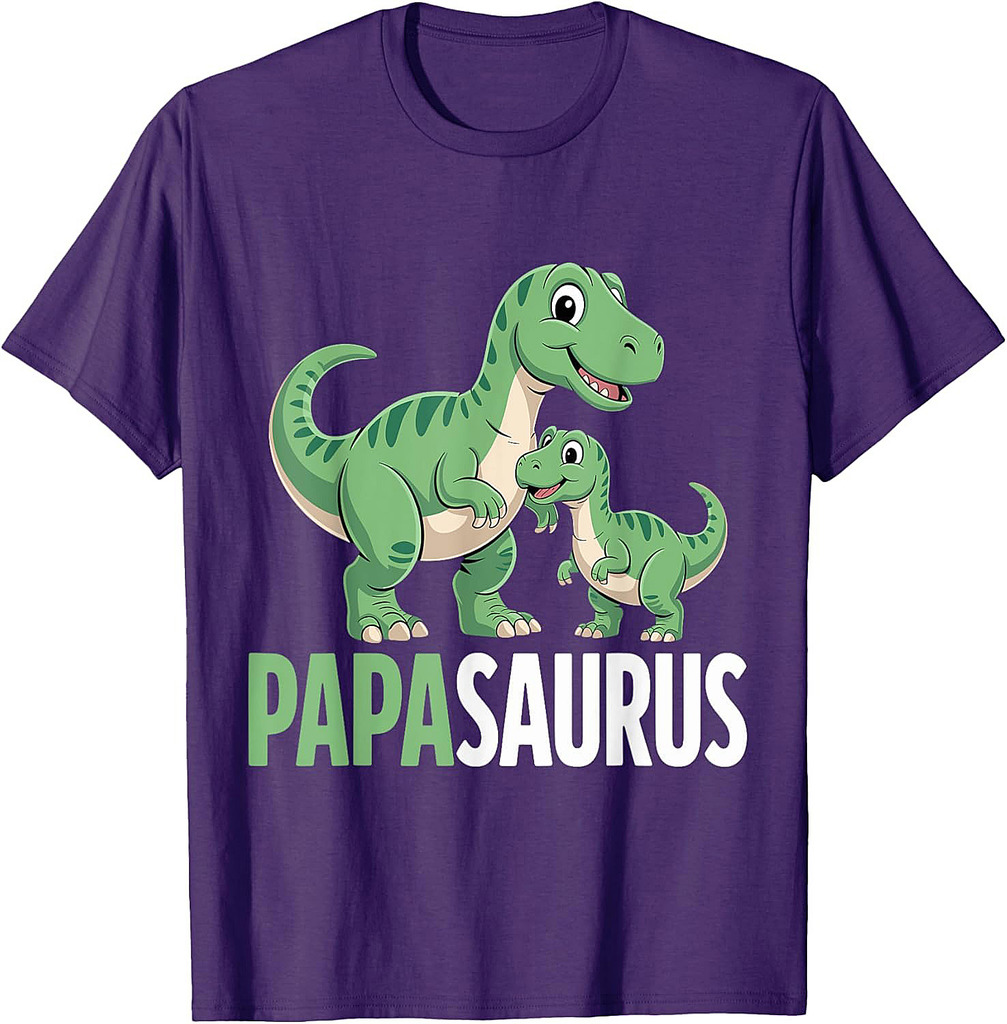 Father's Day Papasaurus Funny Dino Kids Dad T-Shirt
