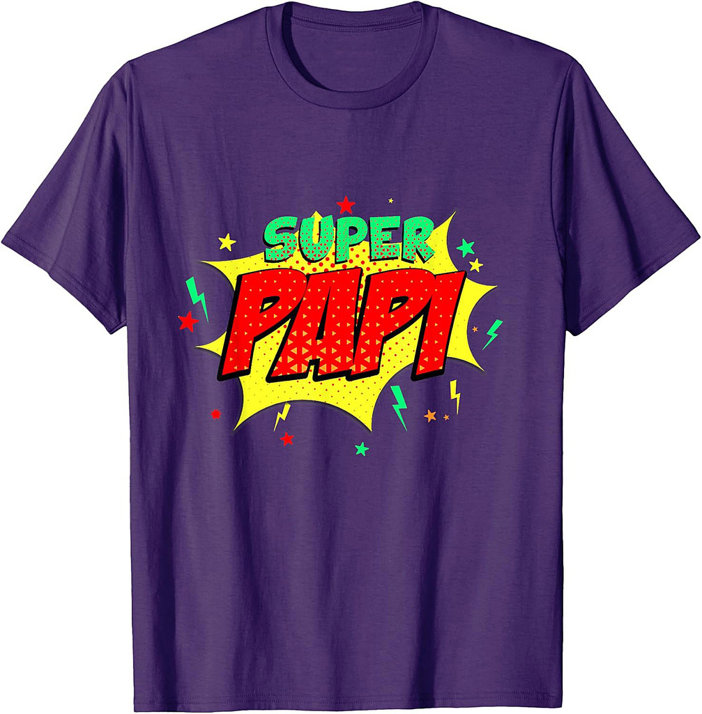 Super Papi Comic Themed Style Superhero Fathers Day T-Shirt