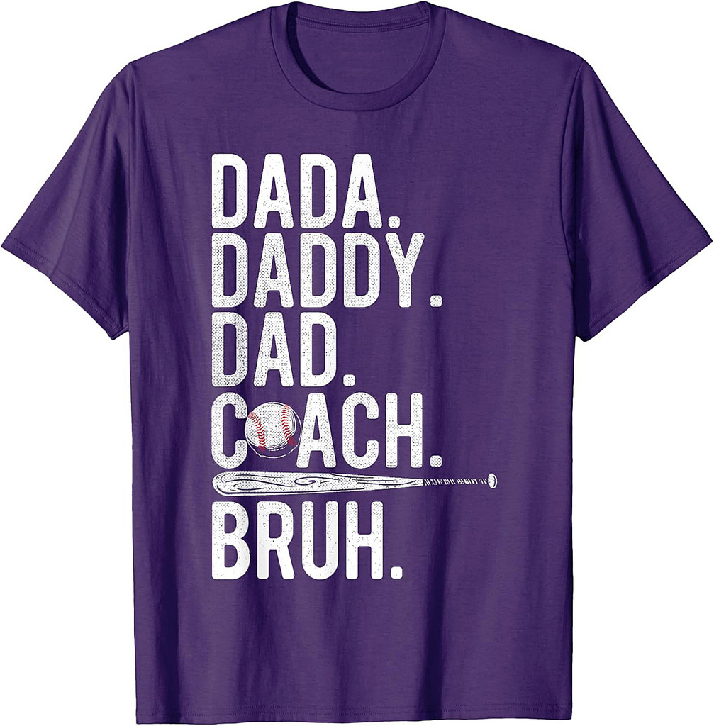 Vintage Baseball Coach Dad Fathers Day Funny Family Humor T-Shirt