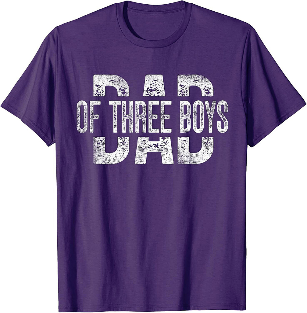 Dad of Three Boys Gifts Daddy of 3 Sons Father's Day T-Shirt