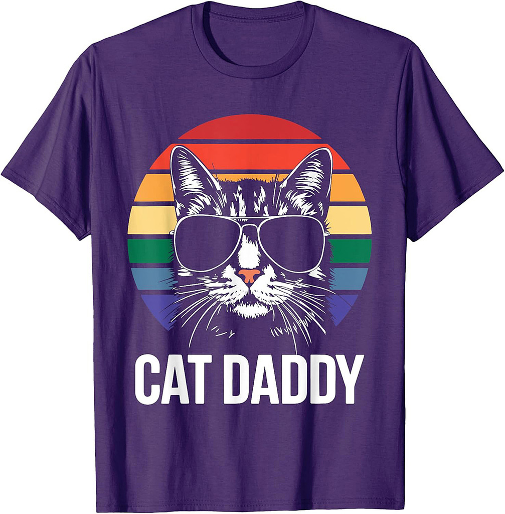 Cat Daddy Shirt Best Cat Dad Ever Men Fathers Day T-Shirt
