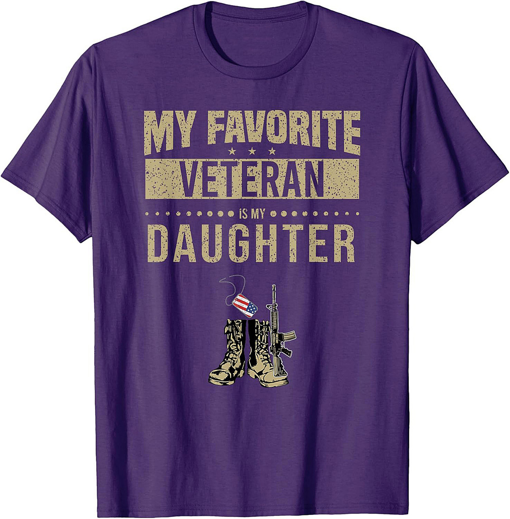 My Favorite Veteran Is My Daughter American Flag Veteran Day T-Shirt