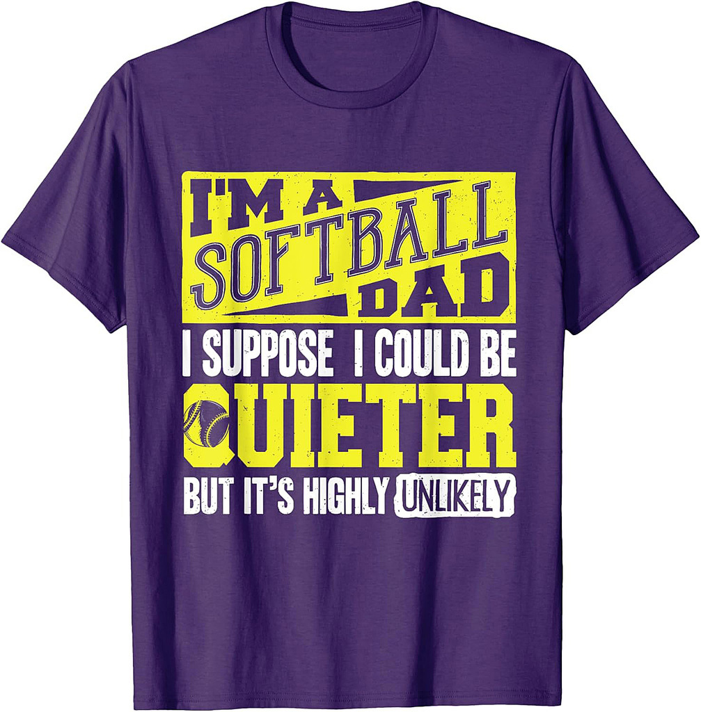 Softball Dad Shirt Men Softball Lover Fathers Day T-Shirt