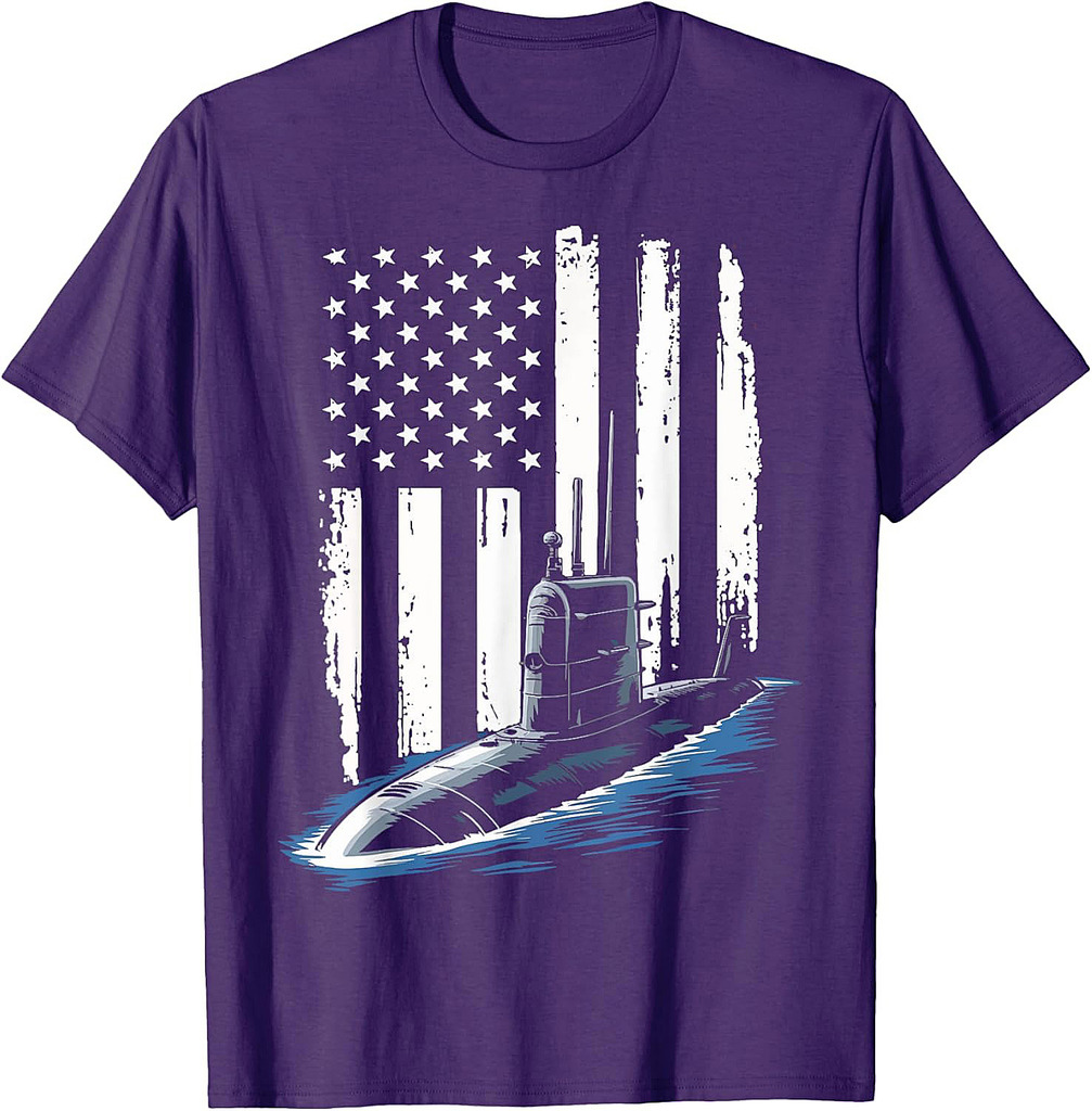 Submarine USA Flag Veteran 4th of July T-Shirt
