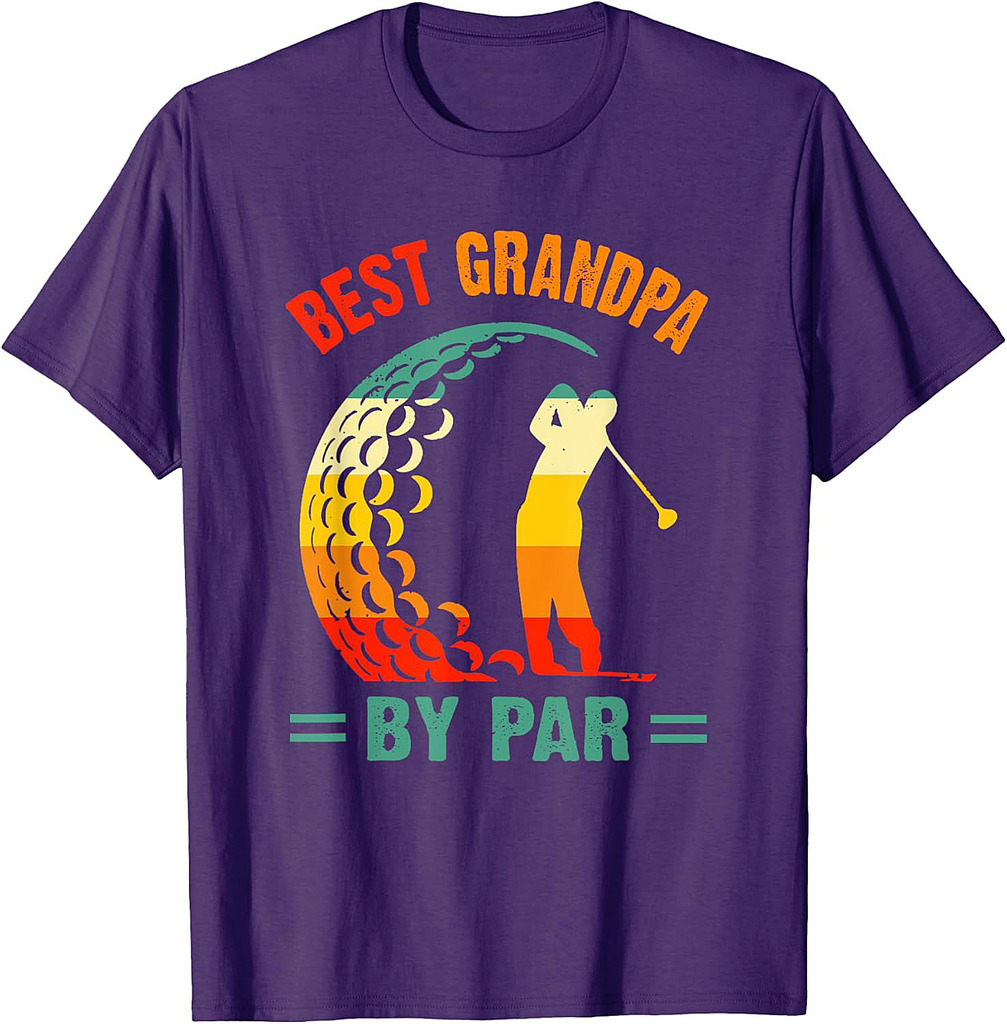 Best Grandpa By Par Golf Father's Day Golfing Funny Vintage T-Shirt