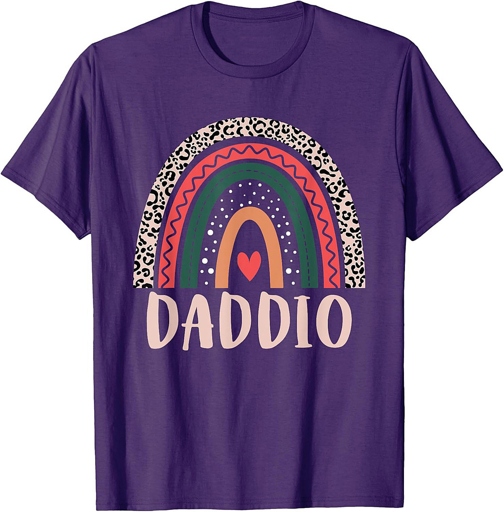 Daddio Rainbow Grandpa Grandfather Mens Fathers Day Daddio T-Shirt
