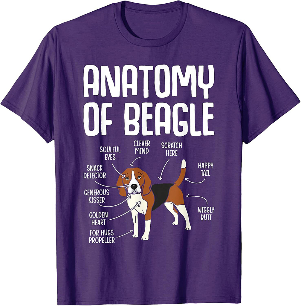 Anatomy Of A Beagle Unisex-Adults Black T-Shirt