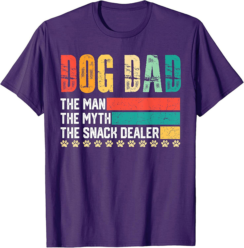 Vintage Dog Dad The Man The Myth Snack Dealer Father Day T-Shirt