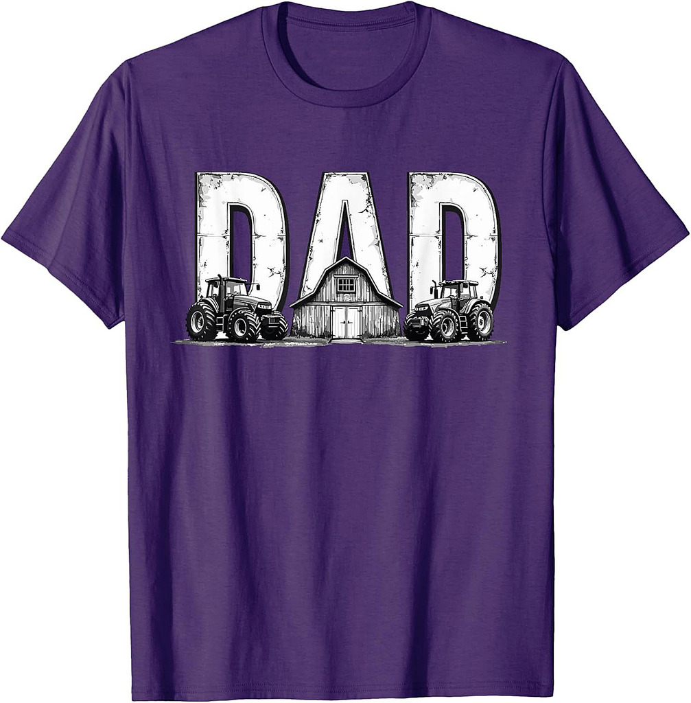 Vintage Farming Dad Tractor Farm Lover Fathers Day Men Daddy T-Shirt