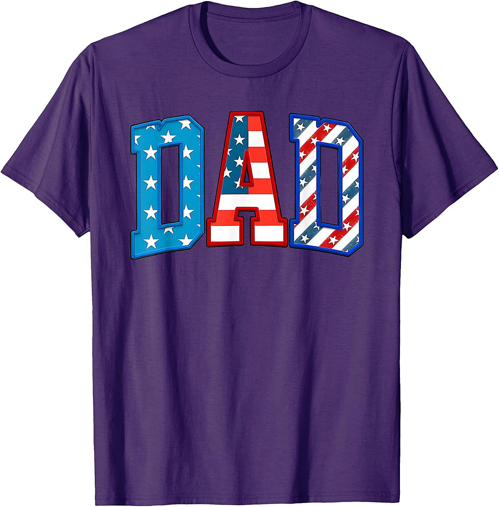 Dad USA American Flag Freedom Patriotic Happy 4th Of July T-Shirt