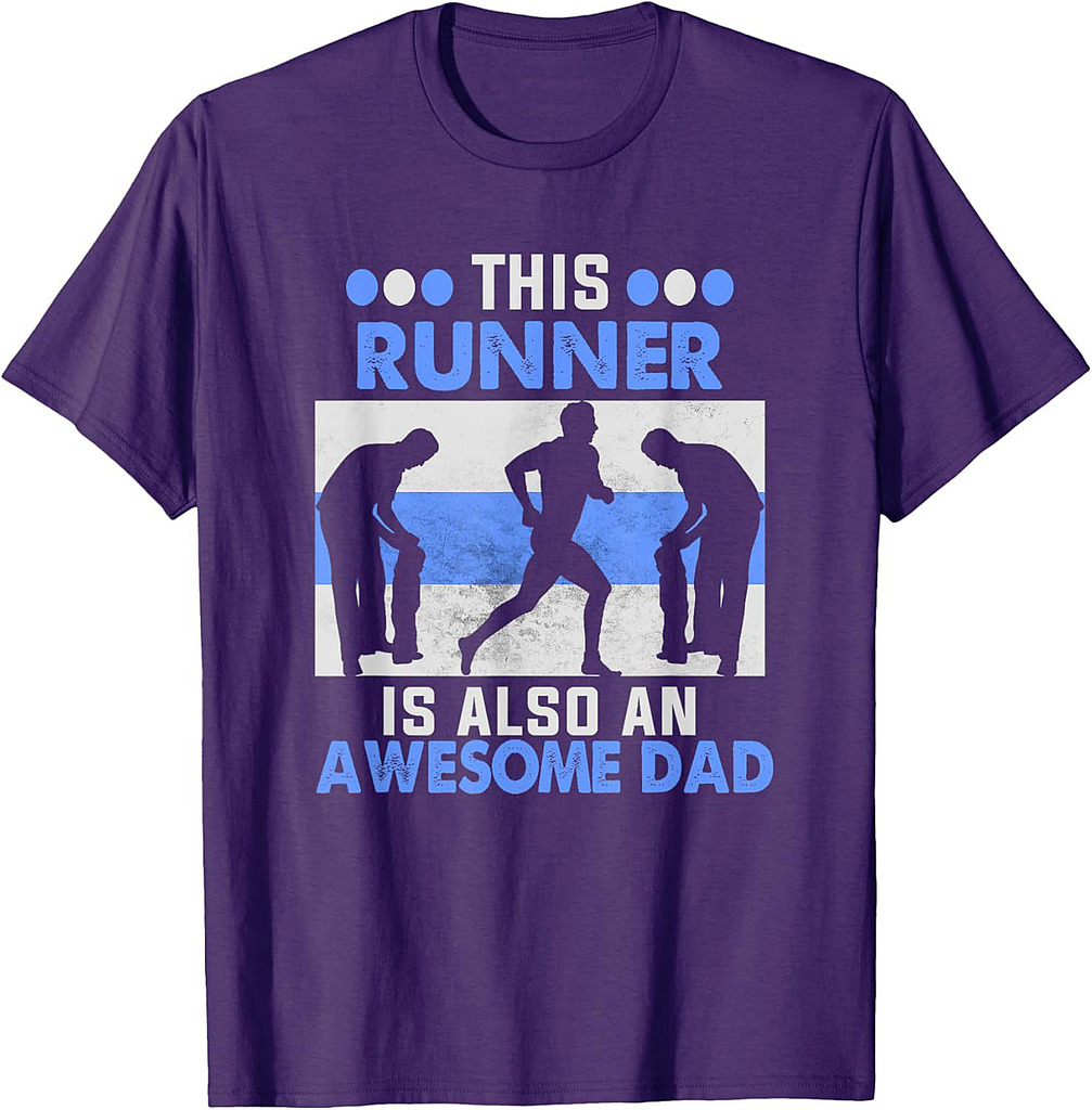 Mens This Runner Is Also An Awesome Dad Father Day Runner Dad T-Shirt