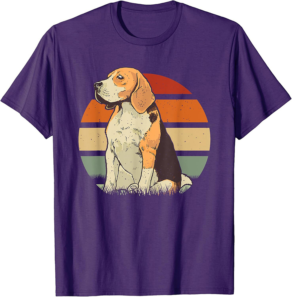 Beagle Retro Sunset Dog Pet Men Women Girls T-Shirt
