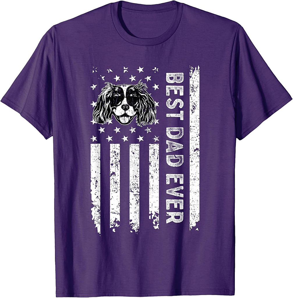 Best Cavalier King Charles Spaniel Dog Dad Ever Fathers Day T-Shirt