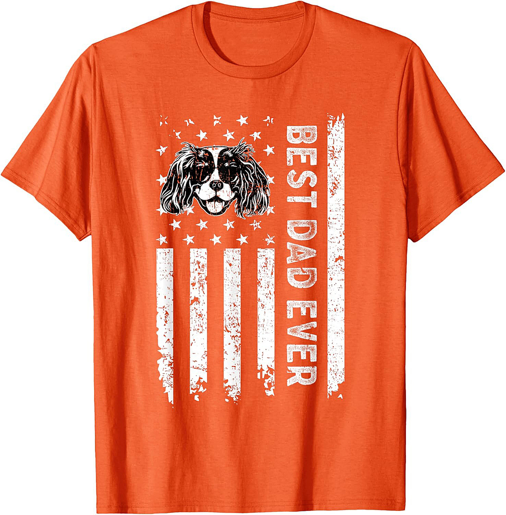 Best Cavalier King Charles Spaniel Dog Dad Ever Fathers Day T-Shirt