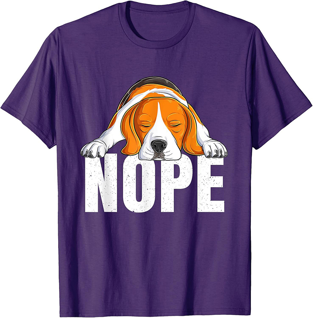 Nope Lazy Beagle Funny Pet Puppy Dog Cute Beagle Lover Men Women T-Shirt