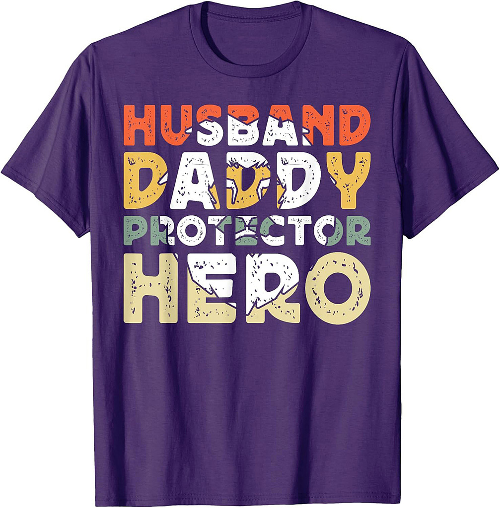 Husband Daddy Protector Hero Father's Day for Dad T-Shirt
