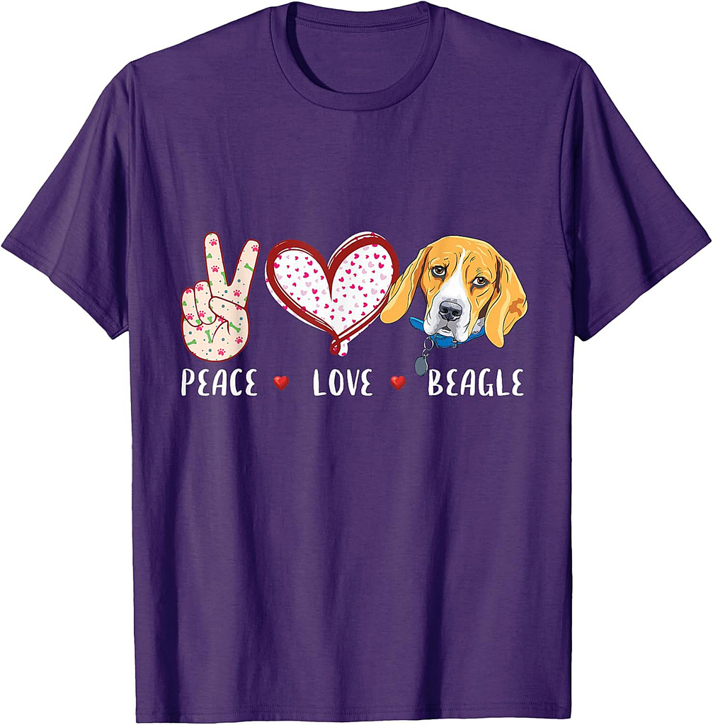 Peace love Beagle gift for men women Beagle dog T-Shirt