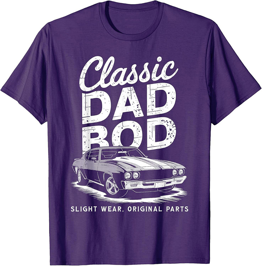 Funny Father's Day Classic Dad Bod Vintage Car Graphic Mens T-Shirt