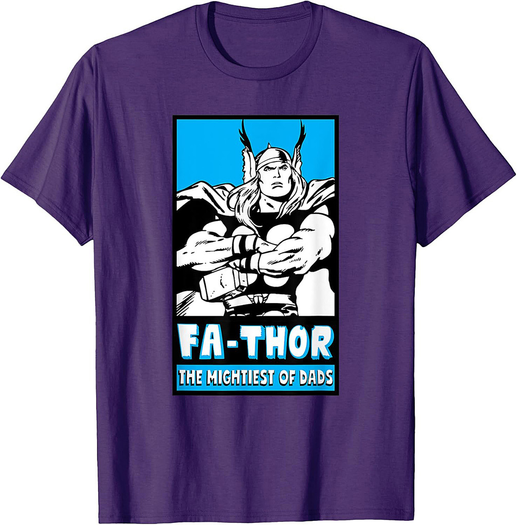 Marvel Fa-Thor Mightiest Of Dads Retro Poster Father's Day T-Shirt