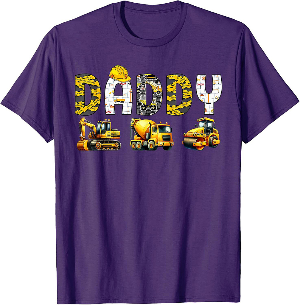 Daddy Family Matching Birthday Construction Boy Father T-Shirt