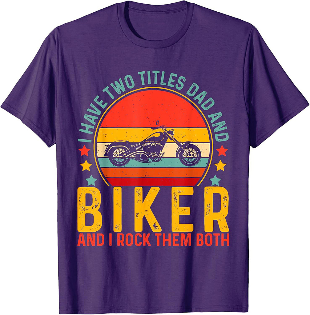 Biker Dad Motorcycle Design Father Day For Rider Dad T-Shirt