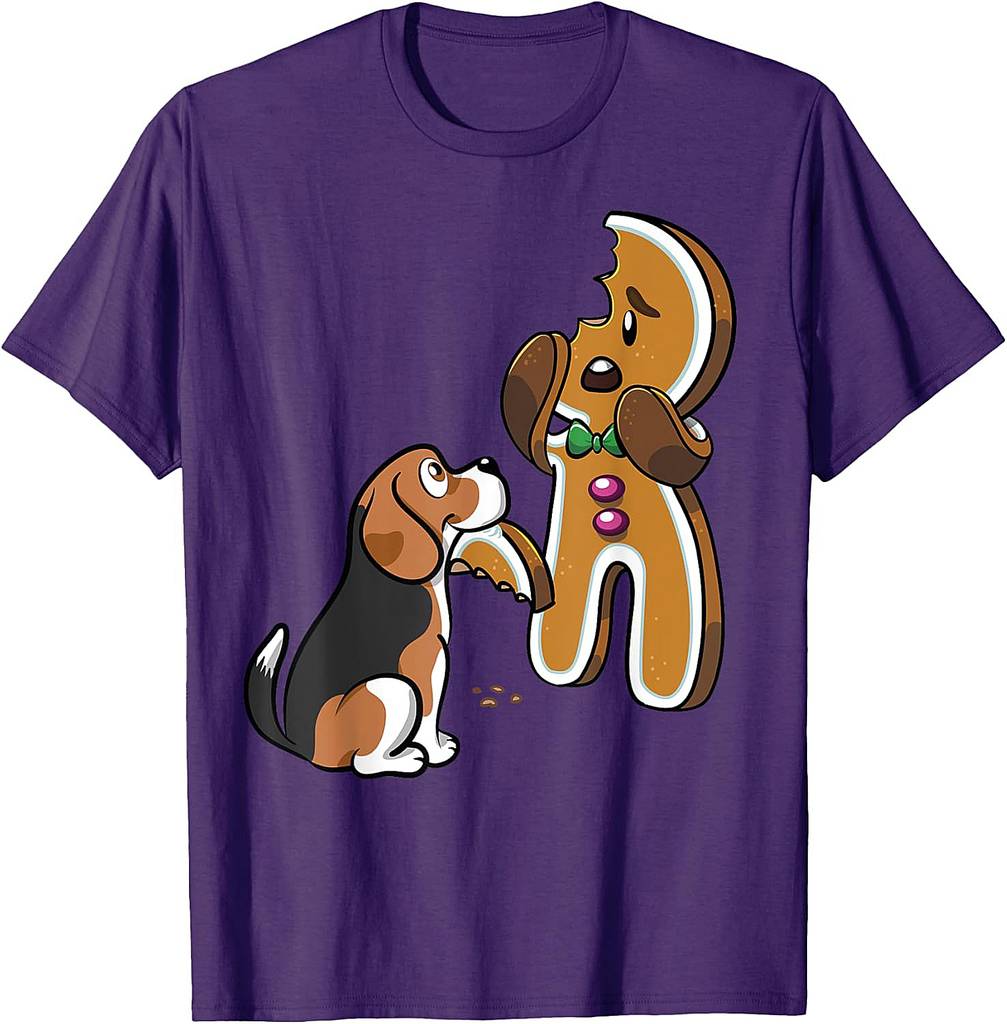 Beagle Gingerbread Man Christmas T-Shirt Funny Dog Shirt T-Shirt